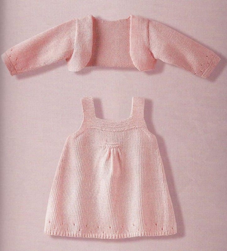 Kız Bebeklere Örgü Elbise Modelleri 98