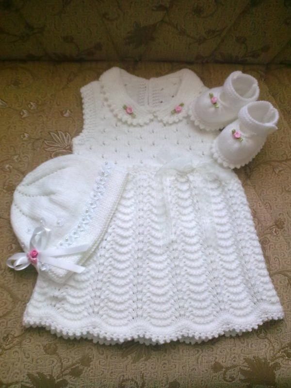 Kız Bebeklere Örgü Elbise Modelleri 155