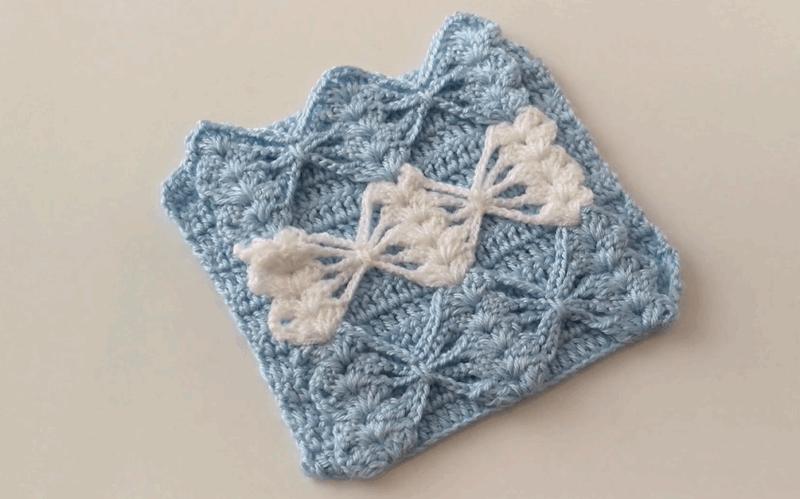 Videolu Kelebek Desenli Battaniye Yapılışı 2