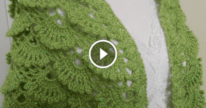 Videolu, Tığ İşi Kirpik Üçgen Şal Yapımı
