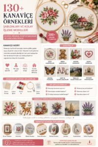 130+ Farklı Kanaviçe Örnekleri ve İşleme Şablonları