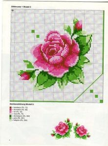 Kanaviçe Gül Desenleri - Resim 93