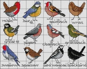 Etamin Şablonları Kuş Desenleri - Resim 17