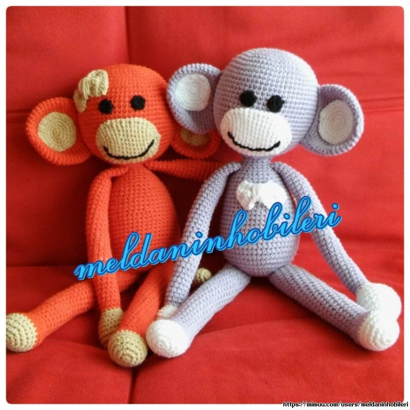 Amigurumi perde bağı uyku arkadaşı maymun