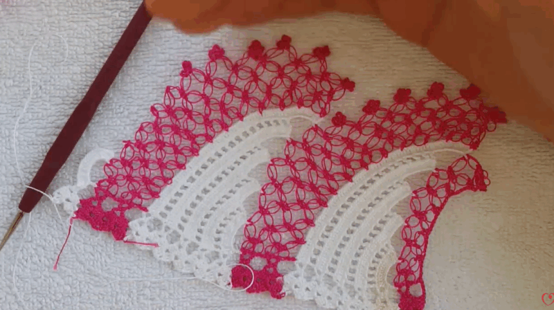 Videolu, Örümcek Modeli Havlu Kenarı Yapılışı 2