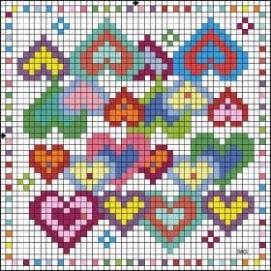 80+ Etamin Şablonları Kalp Desenleri - Etamin Şablonları Kalp Desenleri 72