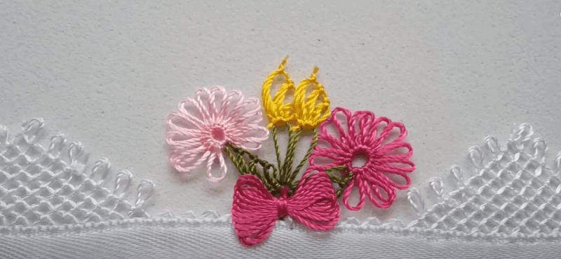 Videolu, İğne Oyası Çiçek Yapımı