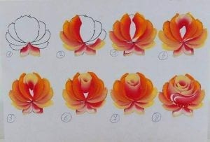 One Stroke Tekniği ile Gül Yapımı - Resim 6