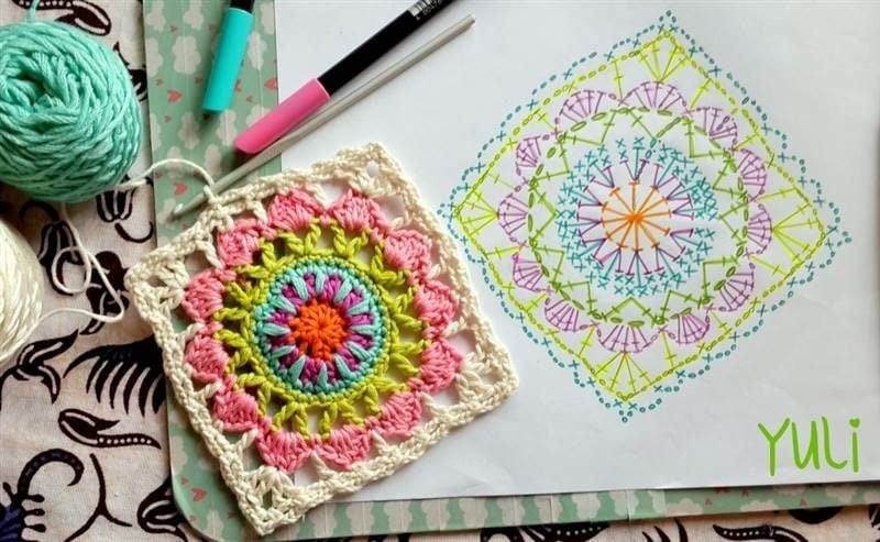 Mandala Motifli Battaniye Yapımı 6