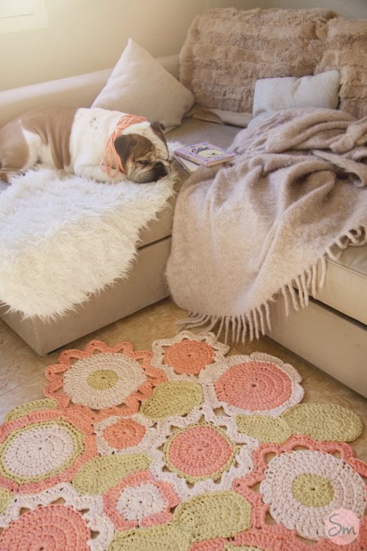 Çiçek Motifli Paspas Yapımı 9