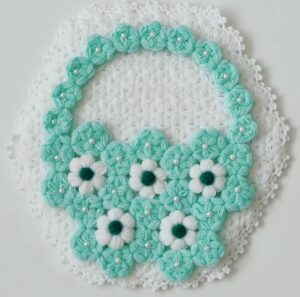 Çiçekli Sepet Lif Yapılışı 1