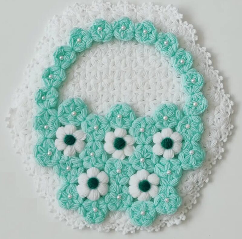 Çiçekli Sepet Lif Yapılışı 1