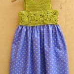 Kumaşla Motifli Örgü Çocuk Elbise Yapımı