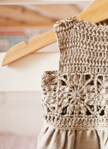 Kumaşla Motifli Örgü Çocuk Elbise Yapımı - Resim 23