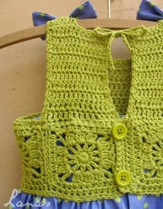 Kumaşla Motifli Örgü Çocuk Elbise Yapımı - Resim 3