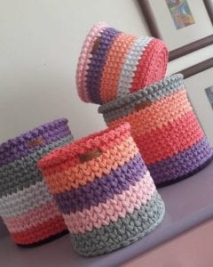 Örgü Çamaşır Sepeti Modelleri - Resim 25