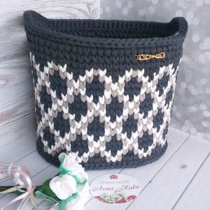 Örgü Çamaşır Sepeti Modelleri - Resim 3