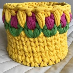 Örgü Çamaşır Sepeti Modelleri - Resim 1