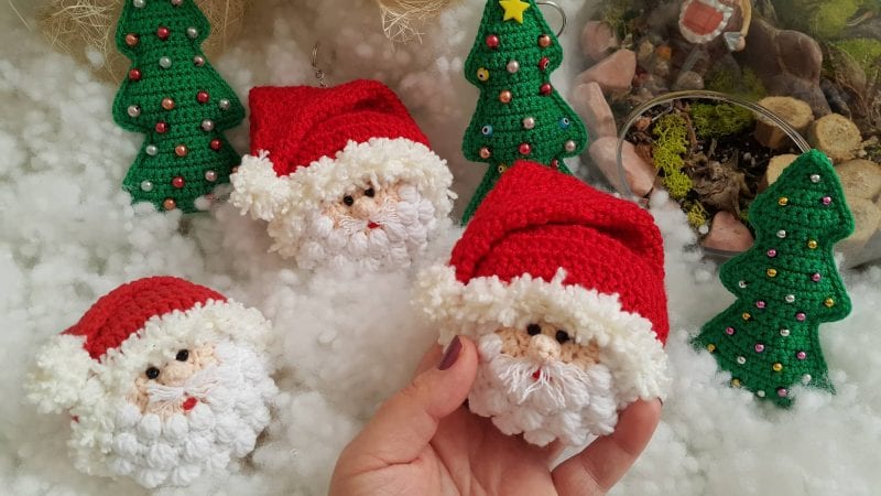 Amigurumi Noel Baba Anahtarlık 1