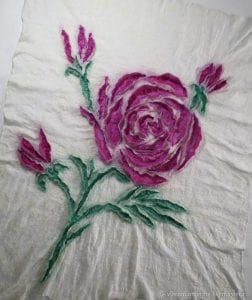 Yün Keçeden Gül Yapımı - Resim 11