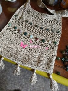 Kağıt İpten Örgü Çanta Yapımı - Örgü Çanta Yapımı 8