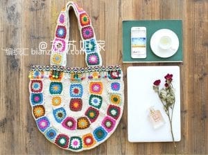 Motifli Örgü Çanta Yapılışı - Resim 14
