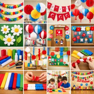 Krapon Kağıdından 23 Nisan Süsleri 26