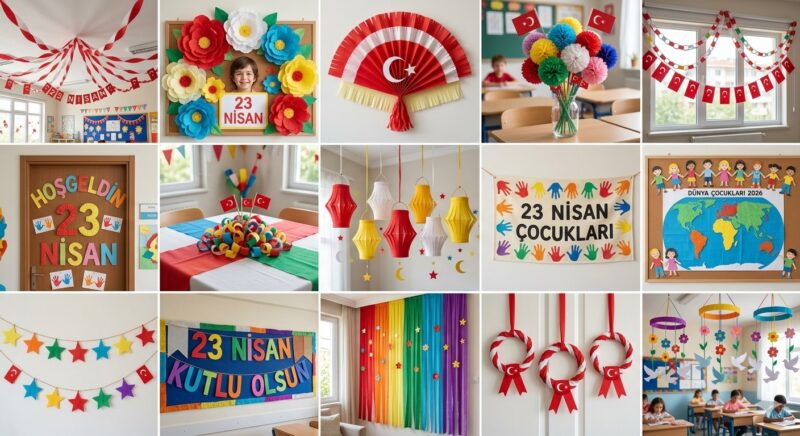 Krapon Kağıdından 23 Nisan Süsleri 33