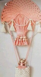 Makrome Uçan Balon Duvar Süsü Yapılışı - Resim 11