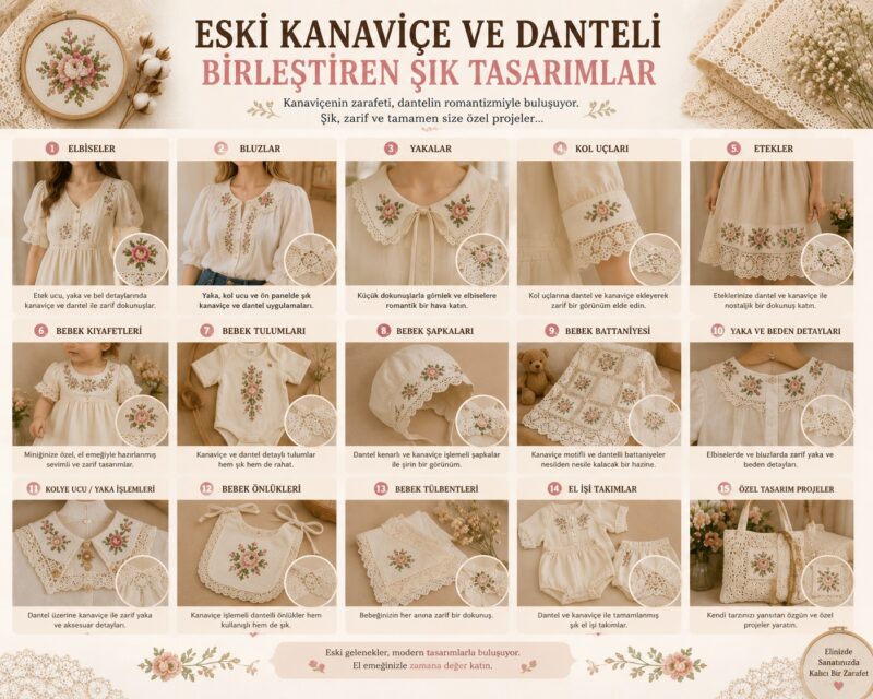Eski Kanaviçe ve Dantelleri Değerlendirme 94