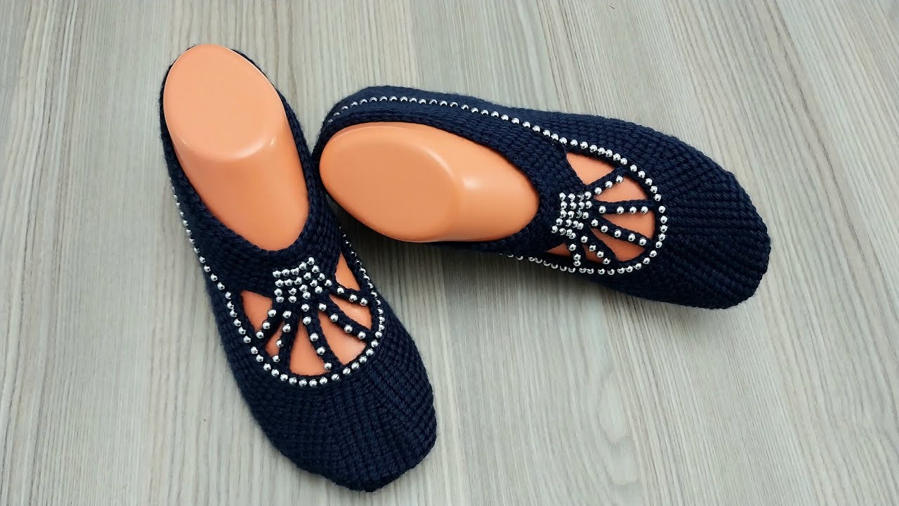 Tunus işi boncuklu patik yapılışı video