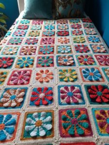 Retro Papatya Kare Motif Yapılışı 11