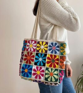 Retro Papatya Kare Motif Yapılışı 12