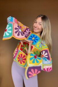 Retro Papatya Kare Motif Yapılışı 30