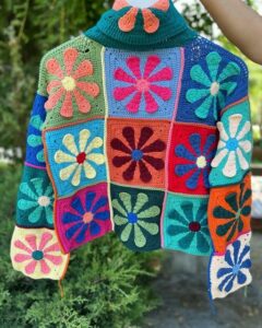 Retro Papatya Kare Motif Yapılışı 31
