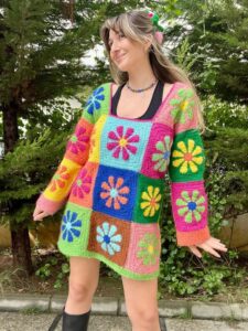 Retro Papatya Kare Motif Yapılışı 39
