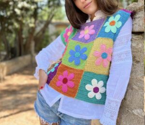 Retro Papatya Kare Motif Yapılışı 42