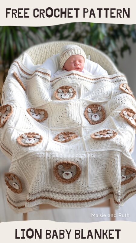 Aslan Motifli Bebek Battaniyesi Yapılışı 10