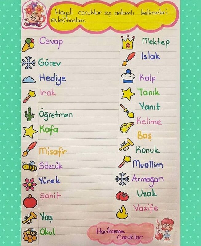 Eş Sesli Kelimeler Etkinlikleri 10