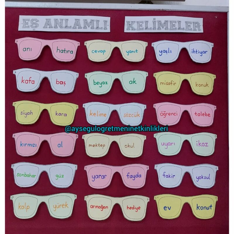 Eş Sesli Kelimeler Etkinlikleri 11