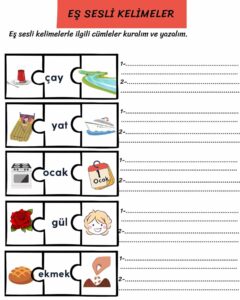 Eş Sesli Kelimeler Etkinlikleri - Resim 13