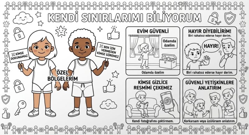 Mahremiyet Eğitimi Boyama Sayfaları