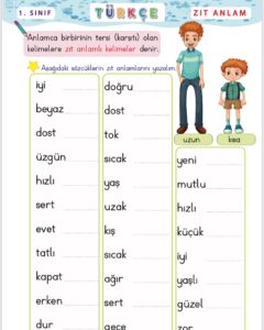Zıt Anlam ve Eş Anlamlı Kelime Çalışmaları - Resim 17