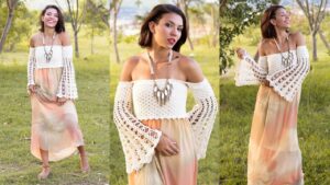 Altı Kumaş Üstü Örgü Elbise