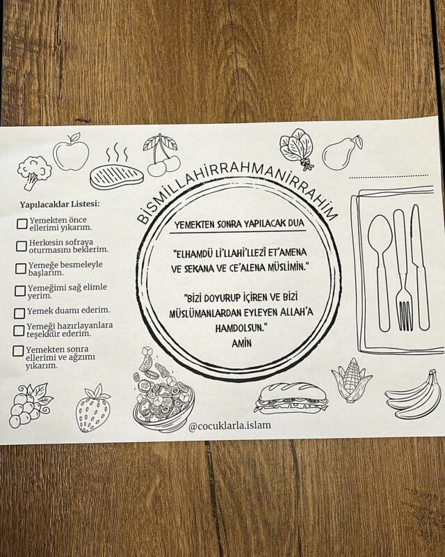 Okul Öncesi Yemek Duası 21