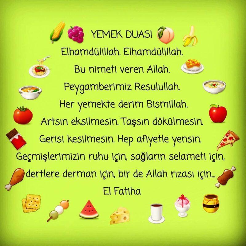 Okul Öncesi Yemek Duası