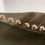 Düz Yeşil Yazmaya İğne Oyası