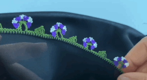 Siyah Yazmaya İğne Oyası Yapılışı