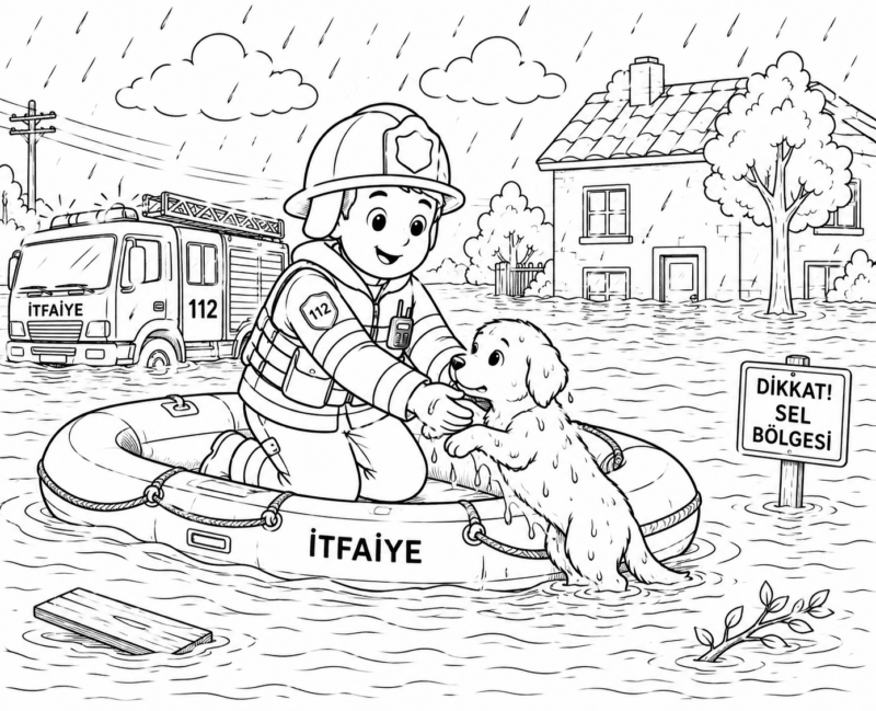 İtfaiye Haftası Boyama Sayfaları 14