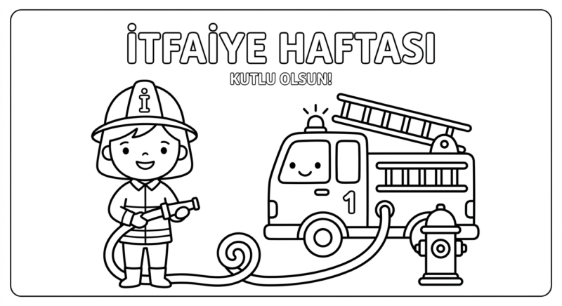 İtfaiye Haftası Boyama Sayfaları 22